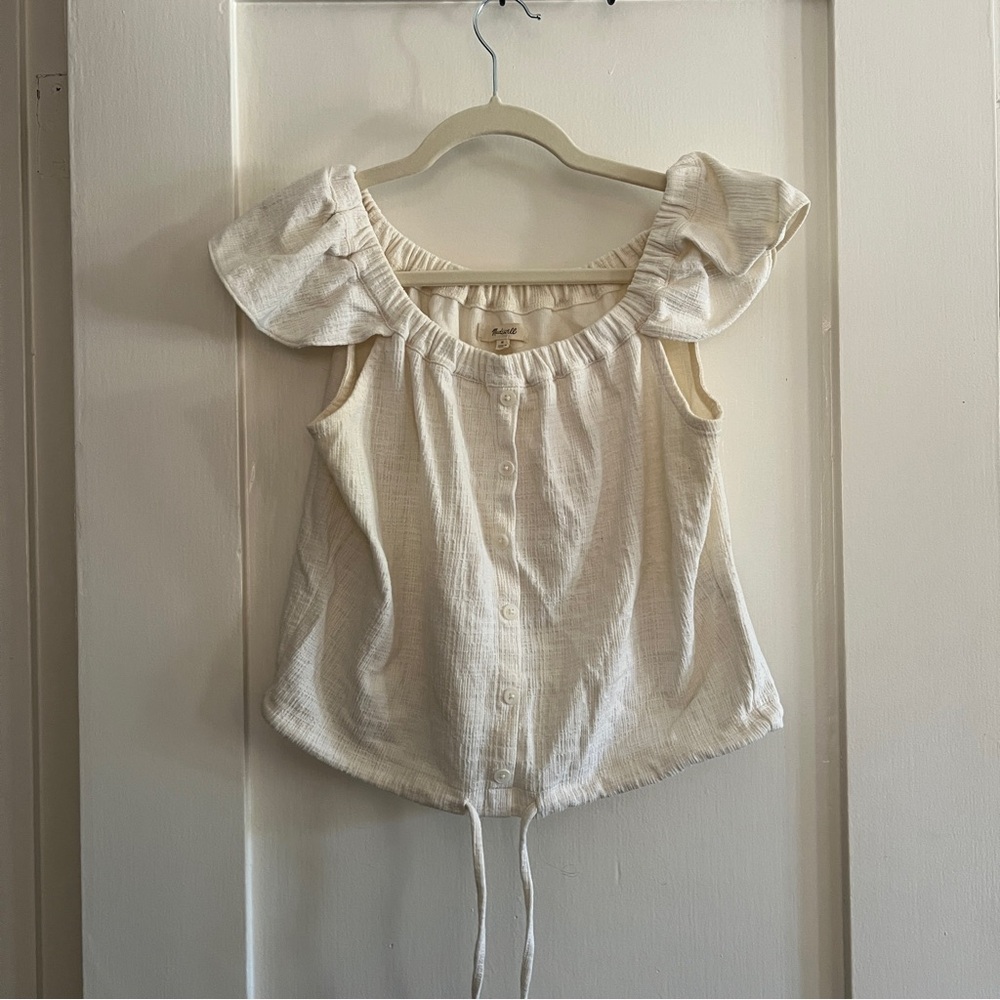 Madewell Ivory Off the Shoulder Top